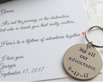 PERSONALIZED Groom gift, Grooms gift, Wedding date keychain, Personalized keychain, To groom from bride on wedding day