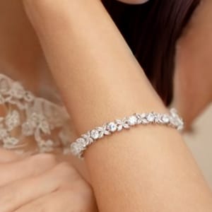 Gift for Mother of the Bride, To my Mother on my wedding day, Gift from Bride to Mother, Gift from Groom to Mother, CZ Diamond Bracelet image 2