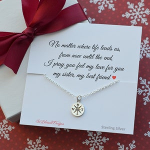 Sister Necklace Gift, Gifts for Sister, Birthday Gift for Sister, Compass necklace, Sisters, Sister and Best Friend image 5