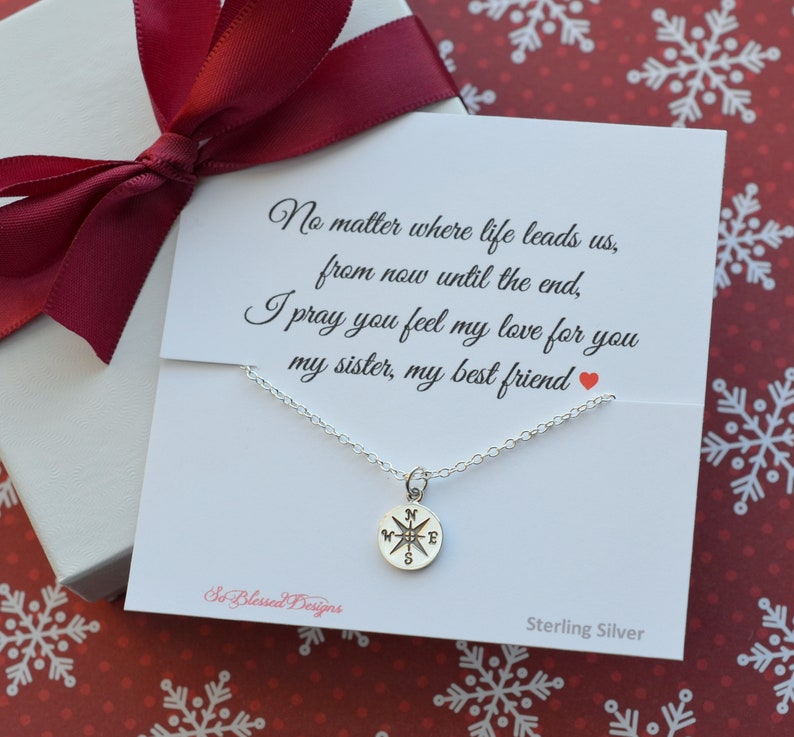 Sister Necklace Gift, Gifts for Sister, Birthday Gift for Sister, Compass necklace, Sisters, Sister and Best Friend image 5