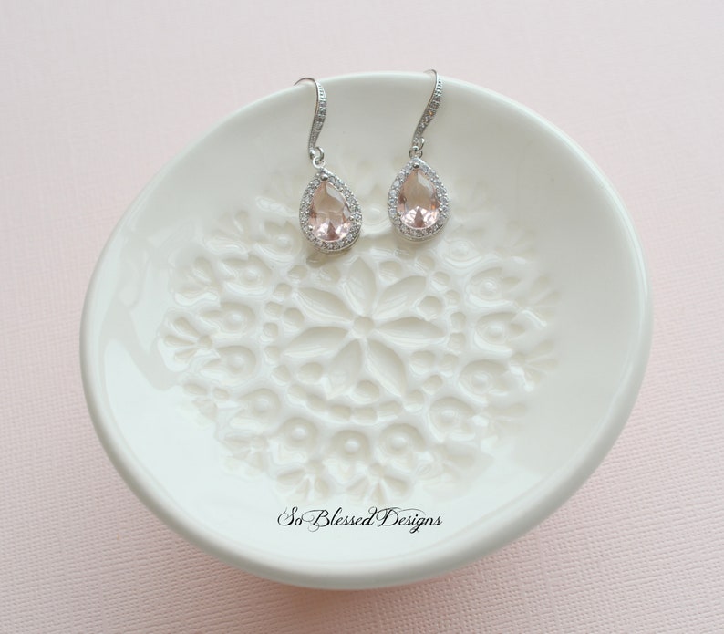 Bridesmaid Earrings Blush Pink Earrings Blush Etsy