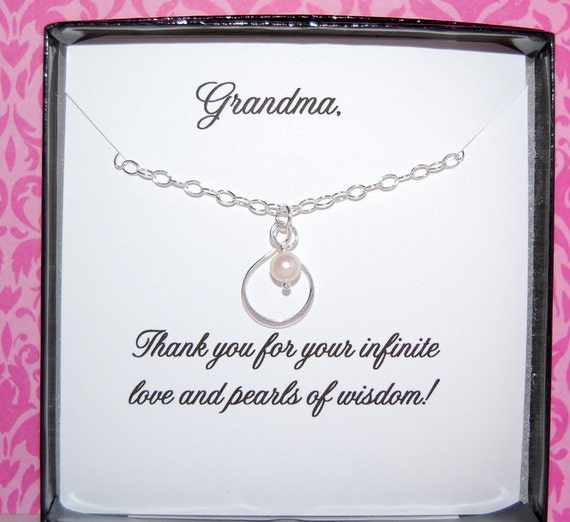 Grandma Necklace For Grandma Thank You Grandma Gift Message Etsy