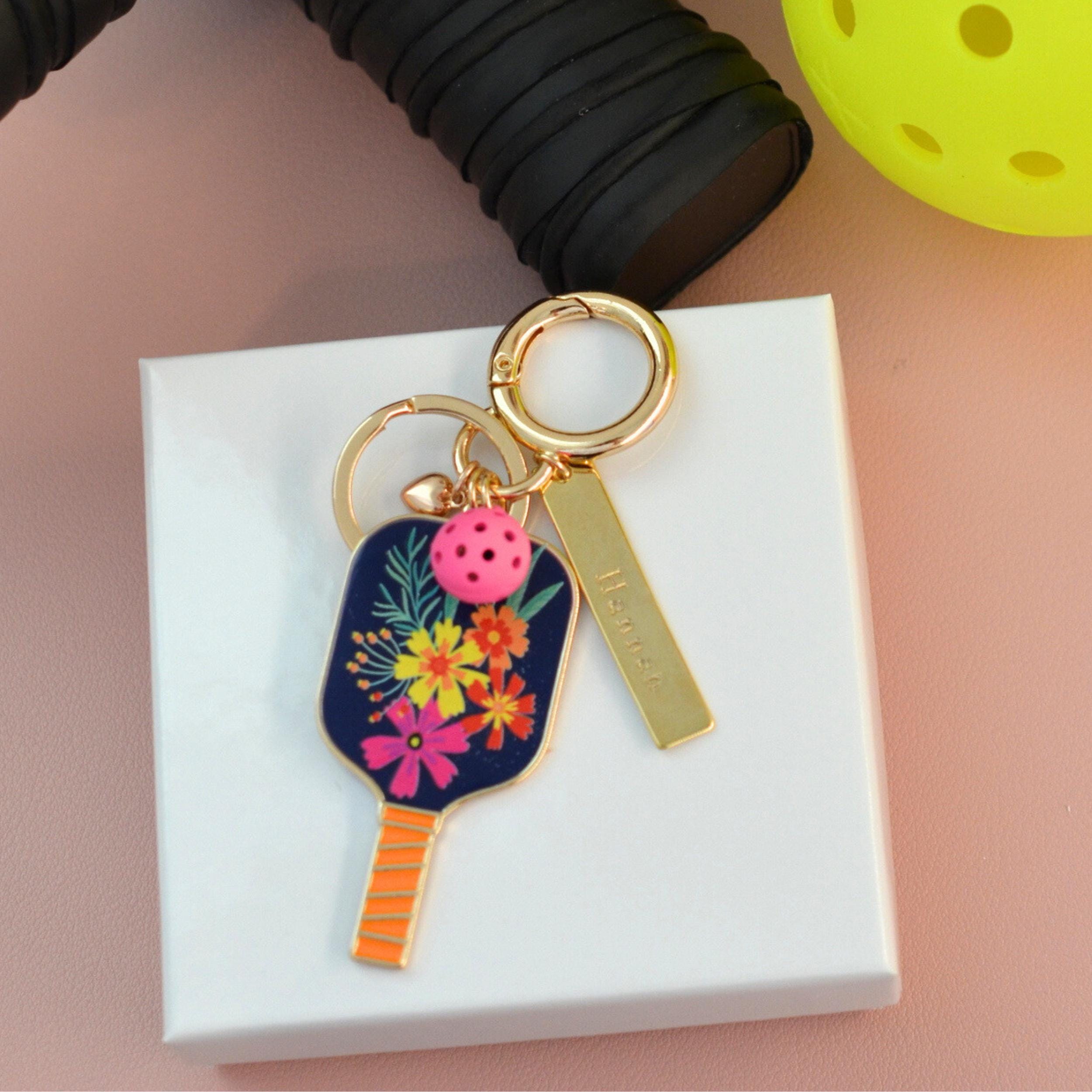 Personalized Name Pickleball Keychain, Pickleball Bag Tag, Pickleball Paddle Keychain, Gift for Pickleball Lover, Sports Gift for Her, Christmas Gift