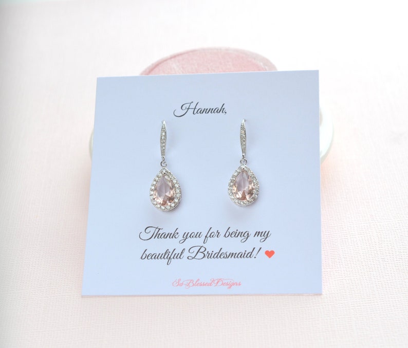 Bridesmaid Earrings Blush Pink Earrings Blush Etsy