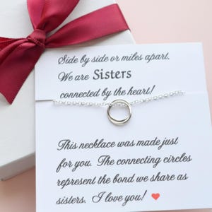 Sisters Necklace, Sister Gift, Gift for Sister, Big Sister Gift, Sister Birthday Gift, Connecting Circles necklace, Sisters jewelry