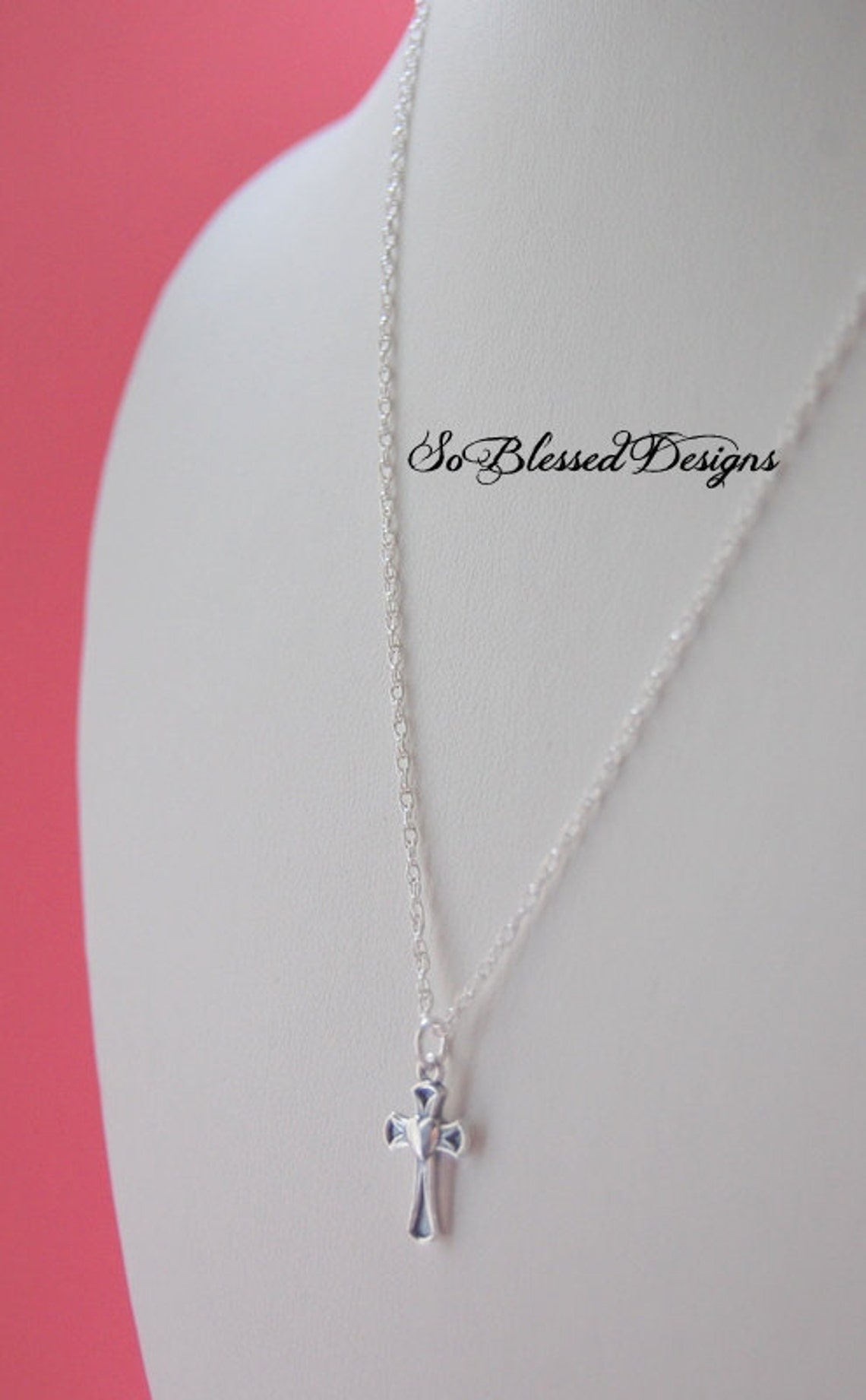 Best Friend Necklace Small Cross Pendant Friendship Card Etsy