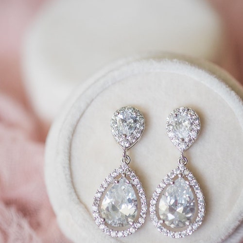Crystal Bridal Earrings, Wedding Earrings, Teardrop Bridal Earrings, Crystal Stud Earrings, Wedding Jewelry, Wedding Accessories