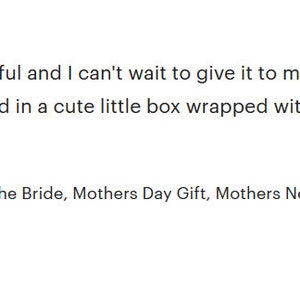 Mother of the Bride, Mother of the Groom gifts, Mom Gifts, To Mom from Daughter, Birthday gift to Mom image 8