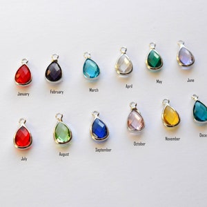 Birthstone charms, Add on Birthstones to a necklace or bracelet, Birthstone charm add on