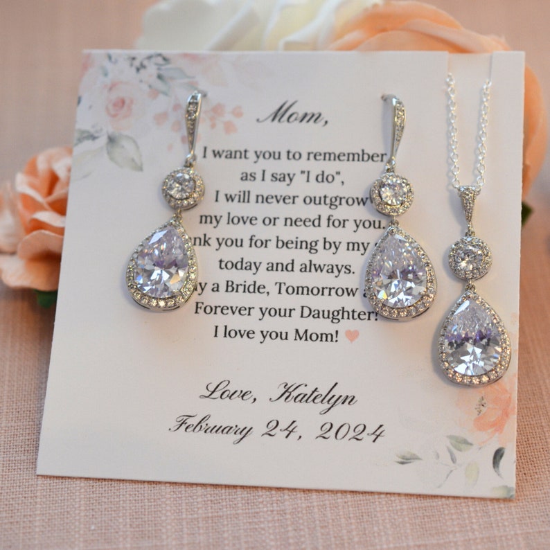 Mother of the Bride gift from the Bride, Wedding Gift Mom, Mother of the Bride Jewelry, Mother of the Groom gift from Son, Wedding Jewelry image 6