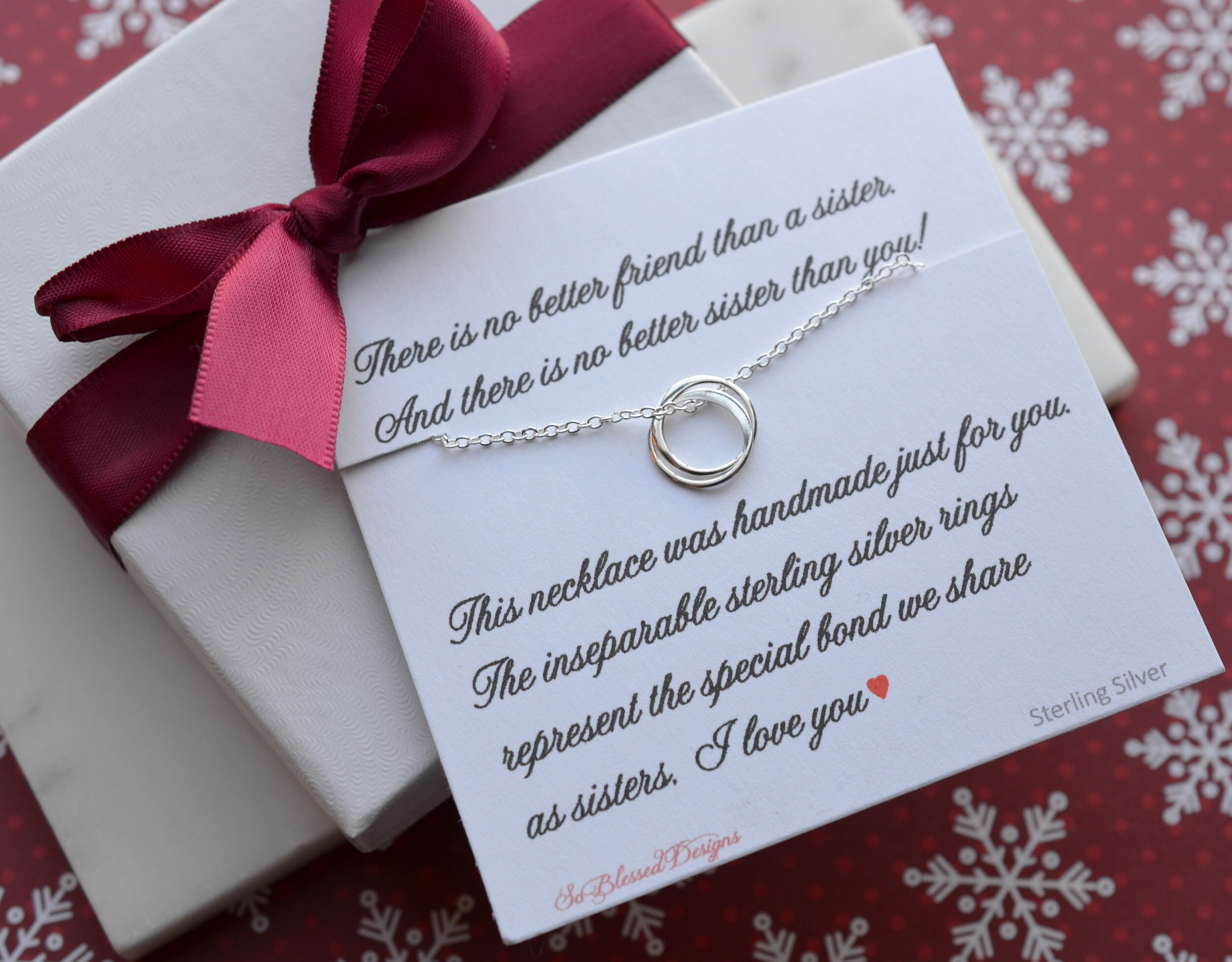 SISTER Necklace Gifts for Sister 