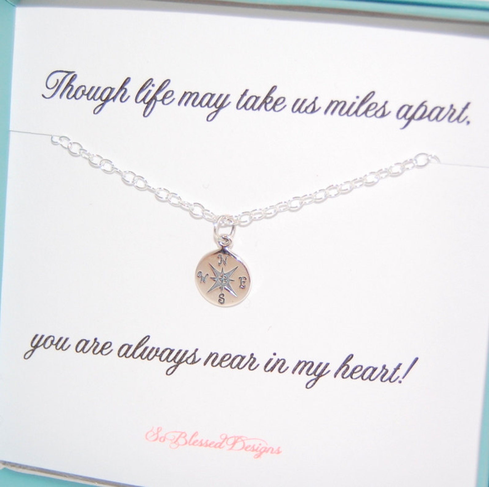 Best friend Going away gift Good luck compass necklace | Etsy