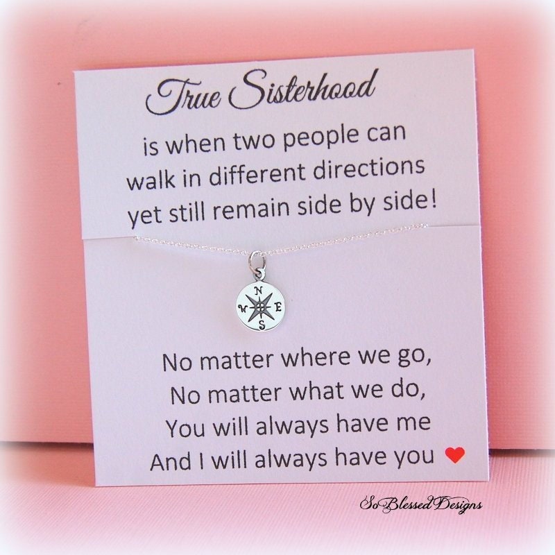 Sorority Sisters Gift Compass Necklace 