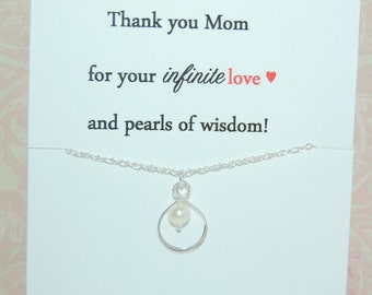 Mothers Day Gift, Mother of the Bride, From daughter to mother, infinity necklace, mother daughter necklace, infinity jewelry