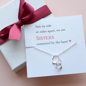 Gift for SISTER, Sisters Jewelry, Sister Quotes, Heart Necklace, Gifts for Her, Gifts under 30 , New Sister in Law Gift
