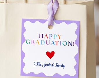 Personalized Graduation Gift Tags, Class of 2026 Enclosure Cards