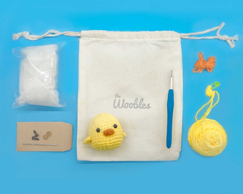 Beginner learn to crochet kit chick duck the woobles easy etsy