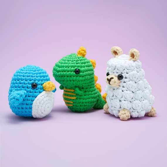 Beginner Learn to Crochet Kit Penguin by the Woobles Easy Crochet Starter Kit  Crochet Plushie Kit Amigurumi Kit DIY Craft Kit Gift 