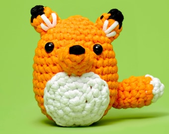 Beginner Learn to Crochet Kit Fox by The Woobles -  Easy Crochet Starter Kit - Crochet Plushie Kit - Amigurumi Kit - DIY Craft Kit Gift