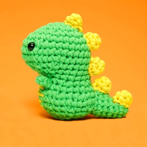 Beginner Crochet Dinosaur T-Rex by The Woobles Easy First Crochet Starter Kit Crochet Plushie Kit Amigurumi Kit DIY Craft Kit Gift image 4