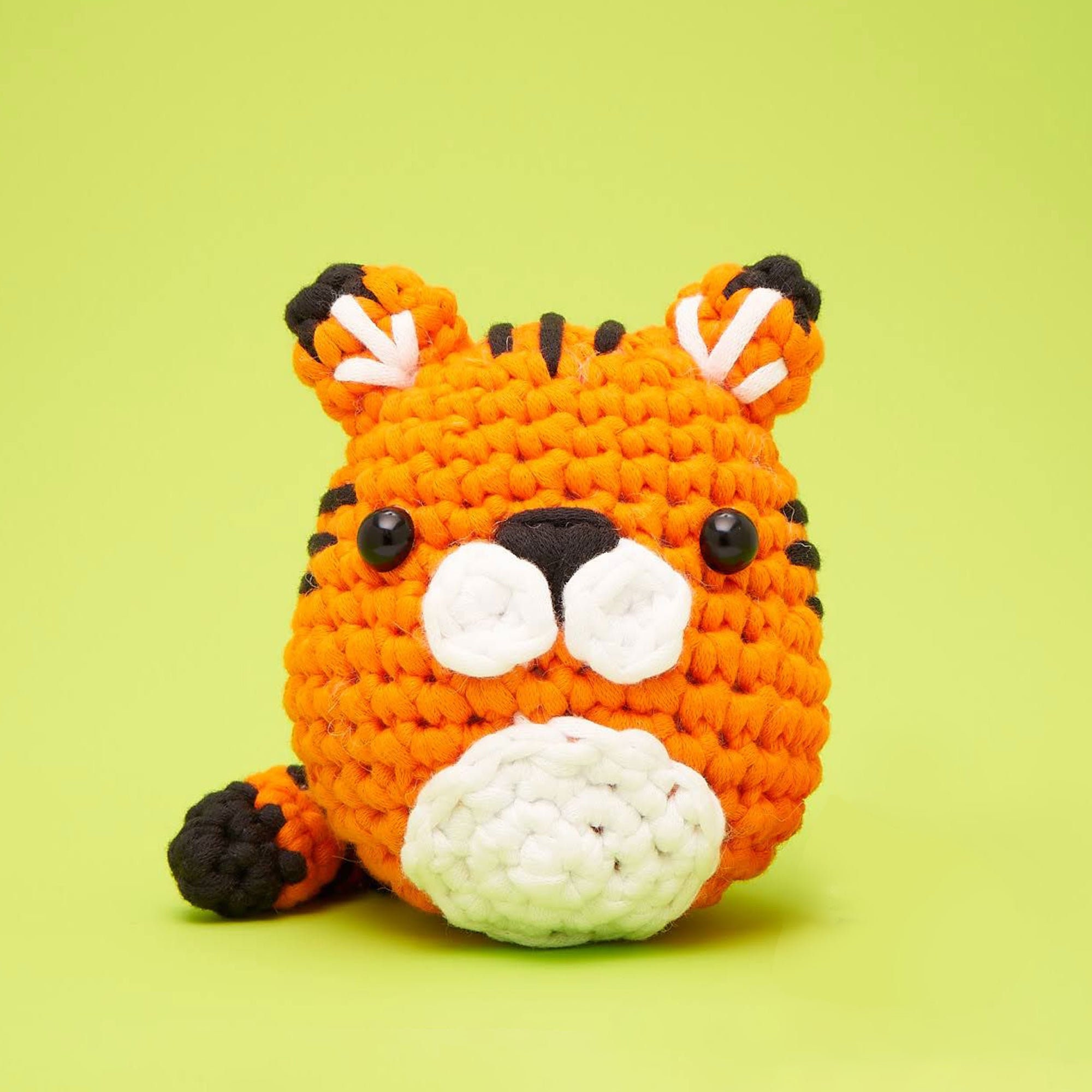  Wobbles Crochet Animal Kit 3 Pack Elk/Tiger/Frog Crochet  Starter Kit with Step-by-Step Video Crochet for Kids Adults Beginner