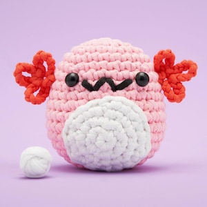 Beginner Crochet Axolotl Salamander by The Woobles - Easy First Crochet Starter Kit - Crochet Plushie Kit - Amigurumi Kit - DIY Craft Gift