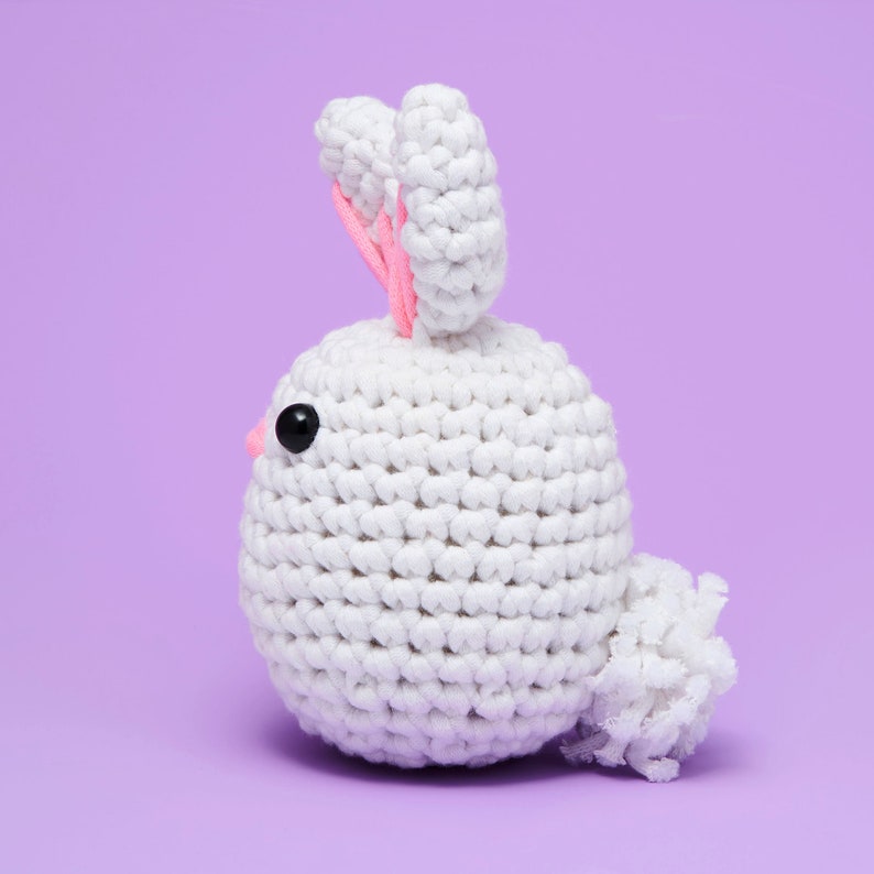 Beginner Learn to Crochet Kit Bunny Rabbit The Woobles Easy Crochet Starter Kit Crochet Plushie Kit Amigurumi Kit DIY Craft Kit Gift image 6