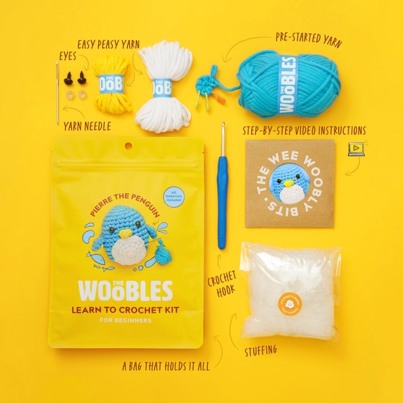 Wobbles Crochet Kit Beginner Crochet Start Kit Knitting Kit DIY Craft Art  For Adults And Beginners