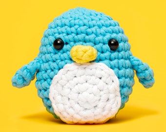 Beginner Learn to Crochet Kit Penguin by The Woobles - Easy Crochet Starter Kit - Crochet Plushie Kit - Amigurumi Kit - DIY Craft Kit Gift