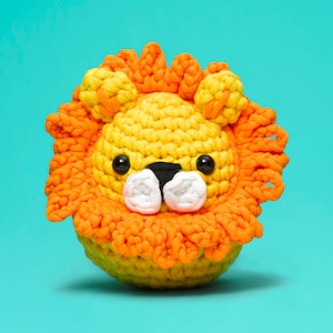 Beginner Crochet Kit Lion by The Woobles - Easy First Crochet Starter Kit - Crochet Plushie Kit - Amigurumi Kit - DIY Craft Kit Gift image 1