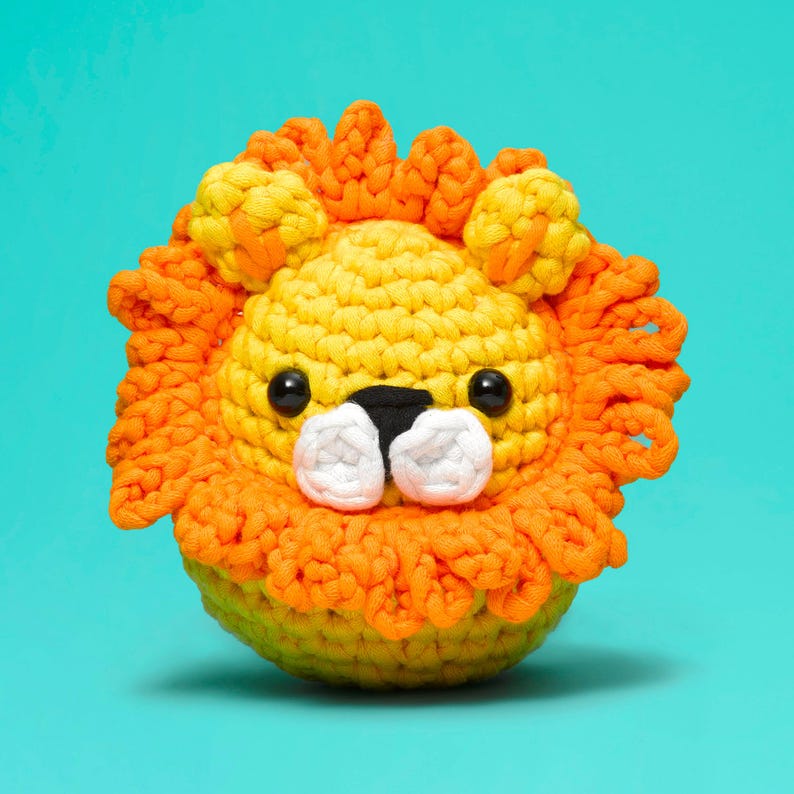 Beginner Crochet Kit Lion by The Woobles - Easy First Crochet Starter Kit - Crochet Plushie Kit - Amigurumi Kit - DIY Craft Kit Gift image 1