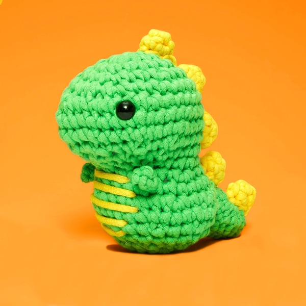 Beginner Crochet Dinosaur T-Rex by The Woobles - Easy First Crochet Starter Kit - Crochet Plushie Kit - Amigurumi Kit - DIY Craft Kit Gift