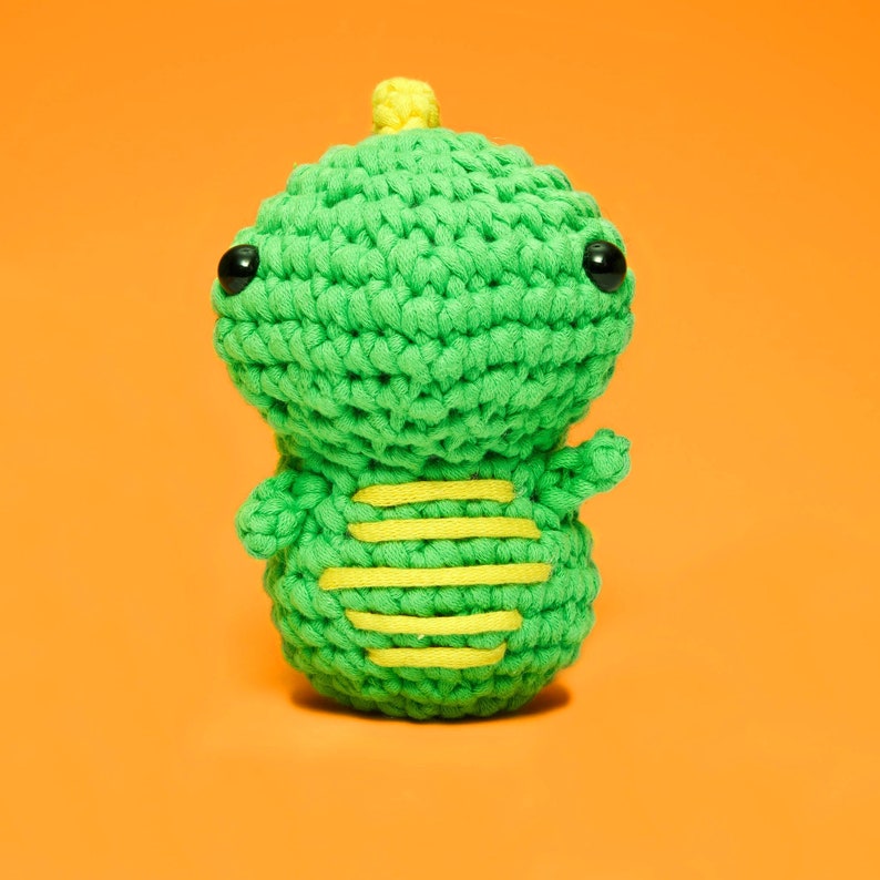 Beginner Crochet Dinosaur T-Rex by The Woobles Easy First Crochet Starter Kit Crochet Plushie Kit Amigurumi Kit DIY Craft Kit Gift image 3