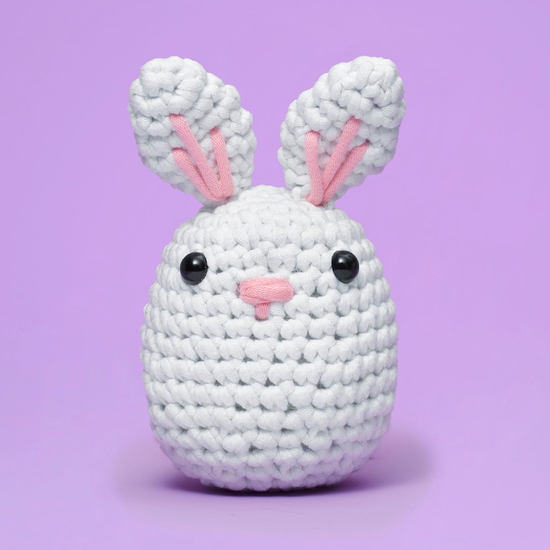 Beginner Learn to Crochet Kit Bunny Rabbit The Woobles Easy Crochet Starter Kit Crochet Plushie Kit Amigurumi Kit DIY Craft Kit Gift image 1