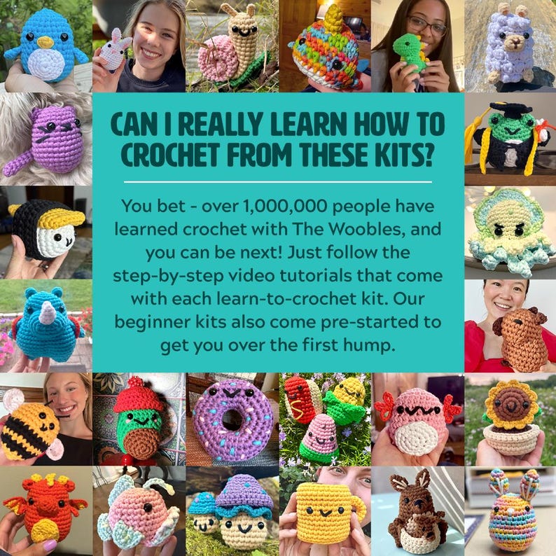 Beginner Crochet Kit Lion by The Woobles - Easy First Crochet Starter Kit - Crochet Plushie Kit - Amigurumi Kit - DIY Craft Kit Gift image 8