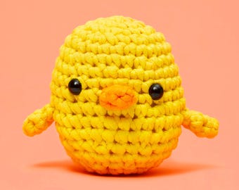 Beginner Learn to Crochet Kit Chick Duck The Woobles - Easy Crochet Starter Kit - Crochet Plushie Kit - Amigurumi Kit - DIY Craft Kit Gift