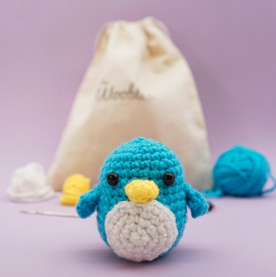 Beginner Crochet Kit Penguin by The Woobles - Easy First Crochet Starter Kit - Crochet Plushie Kit - Amigurumi Kit - DIY Craft Kit Gift