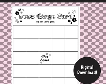 2025 Bingo Card Worksheet – A Fun & Motivational New Year's Activity | New Year Bingo Card | Self Care Goals | Personal Goals | Printable |