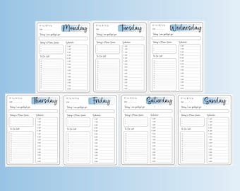 Daily planner printable | Daily gratitude planner | Wellness planner | Organization planner | Printable Planner | Digital planner simple
