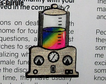 laser cut wood & hand painted rainbow embalming machine CHOOSE pin, necklace, magnet funeral director accessories embalming embalmer