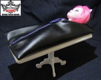 1:12 Scale Mortuary Funeral Home Miniatures Set of Black Zip Up body bag with white embalming examiners table, 1/12 scale Dollnotincluded