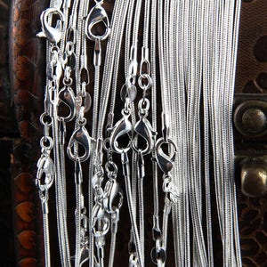 Bulk 10pc/lot 1.2mm Sterling Silver Curb O Trace  Necklace Chain Lobster Clasper 