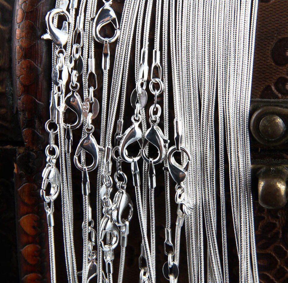 20 pcs .925 Sterling Silver SNAKE Chains 18" WHOLESALE 