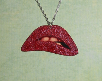 Rocky Horror Picture Show Glitter Lips Necklace