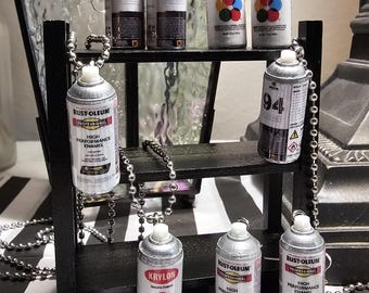 Miniature Spray Paint Can Necklace or Earrings, Artist Jewelry