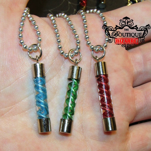 Resident Evil T Virus, Antidote NECKLACE PENDANT, zombie horror movie pendant jewelry, accessory, comic con, Cosplay Red Green OR Blue