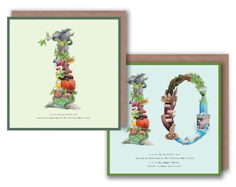 Fairytale Birthday Cards Numbers 1-10.  Children's birthday card, 1st, 2nd, 3rd, 4th, 5th, 6th, 7th, 8th, 9th and 10th Birthday Card