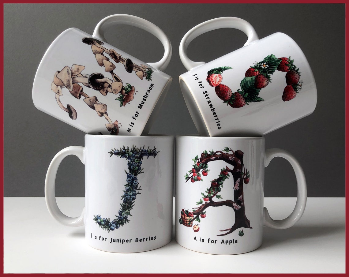 Alphabet Mug Mug de lettre Mug en céramique Mug blanc Etsy