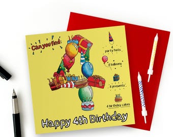 6歳の誕生日カード。楽しい子供向け塗り絵バースデーカード、ハッピー