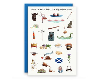 Scottish Alphabet Greeting Card - Scottish New Home Cards, Scotland New Home Card. Scottish Card for Birthdays. British Card, Britain Card